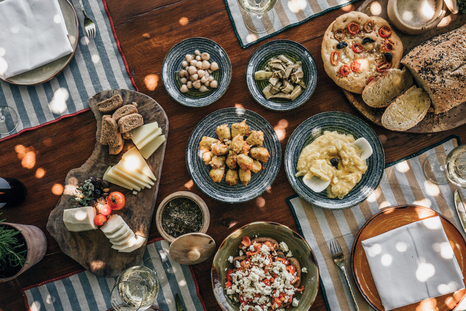 Garden dining among greenery at Phaea Cretan Malia